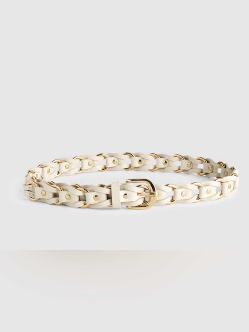 MADEWELL Metal Ring Woven Belt in Leather